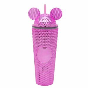 Diona J Cute Ear Tumbler With Straw And Lid Pink